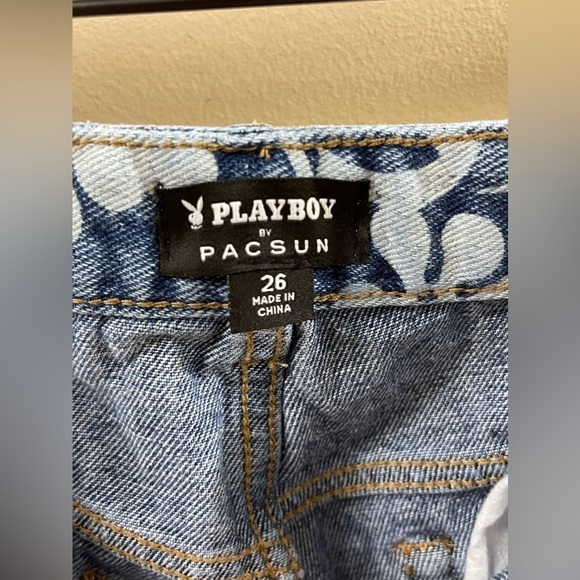 Pacsun Pac Sun X Playboy Bunny Blue Denim Shorts Women’s Size 26 - Picture 7 of 7